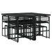 Set mobilier de grădină cu perne, 9 piese, negru, poliratan - WALTI WALTI