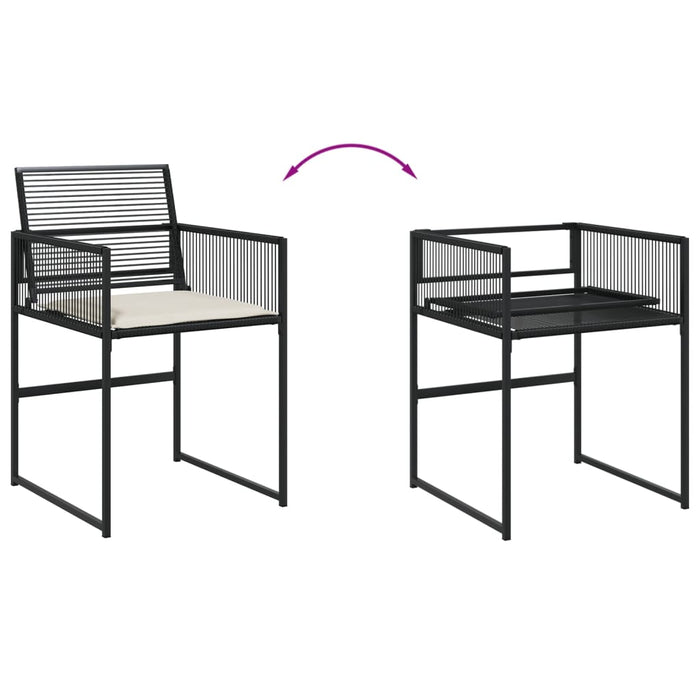 Set mobilier de grădină cu perne, 9 piese, negru, poliratan - WALTI WALTI