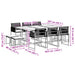 Set mobilier de exterior cu perne, 11 piese, negru, poliratan - WALTI WALTI