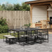 Set mobilier de exterior cu perne, 11 piese, negru, poliratan - WALTI WALTI