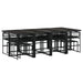 Set mobilier de grădină cu perne, 13 piese, negru, poliratan - WALTI WALTI
