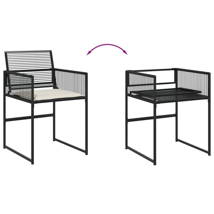 Set mobilier de grădină cu perne, 15 piese, negru, poliratan - WALTI WALTI