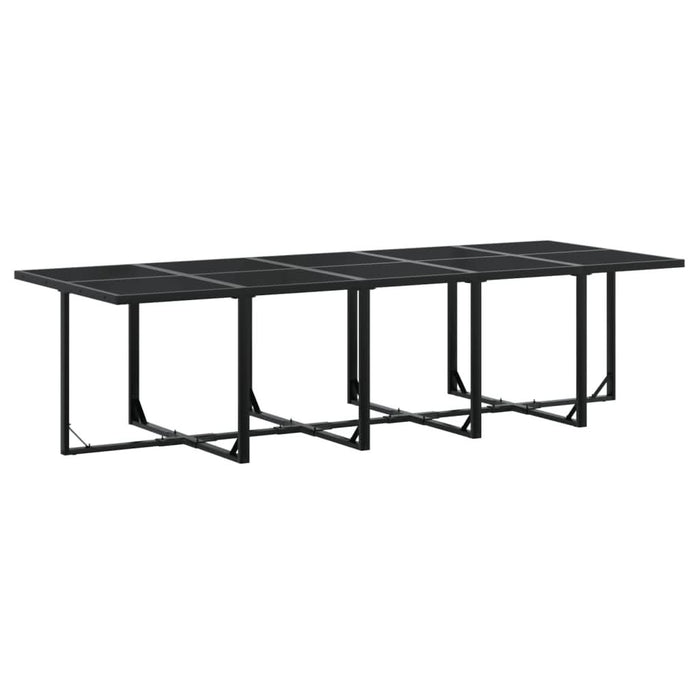 Set mobilier de grădină cu perne, 15 piese, negru, poliratan - WALTI WALTI