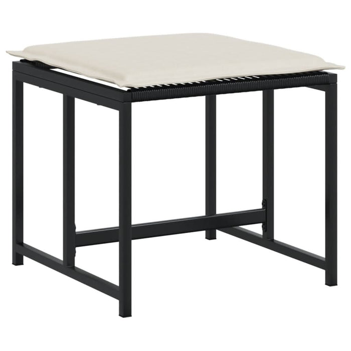 Set mobilier de grădină cu perne, 15 piese, negru, poliratan - WALTI WALTI