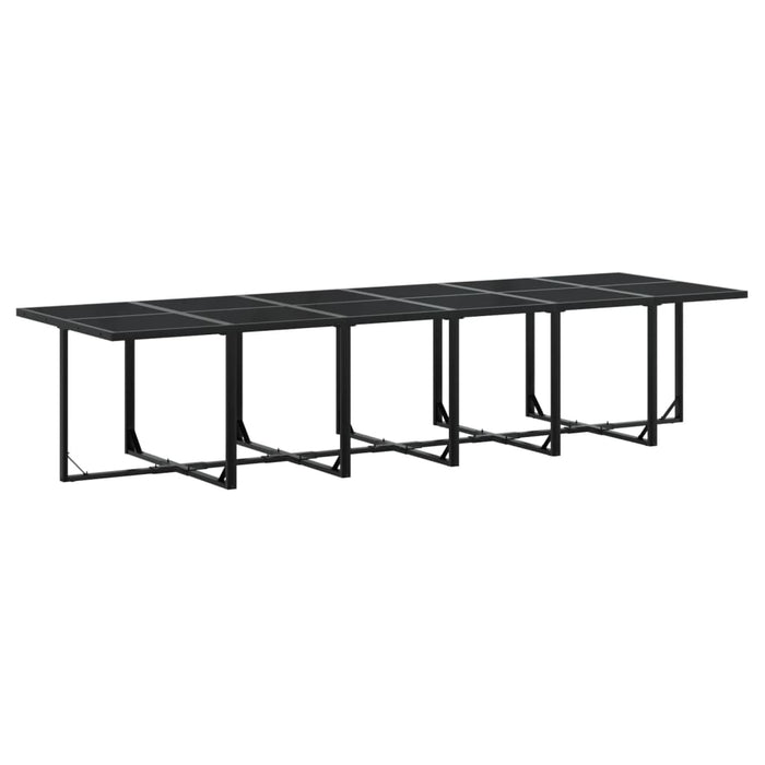 Set mobilier de grădină cu perne, 17 piese, negru, poliratan - WALTI WALTI