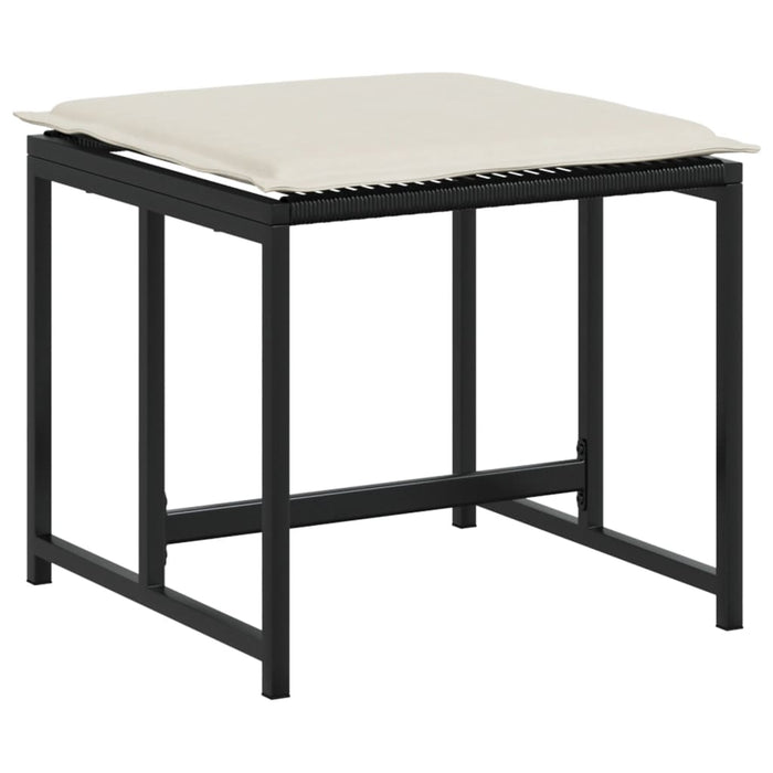 Set mobilier de grădină cu perne, 17 piese, negru, poliratan - WALTI WALTI