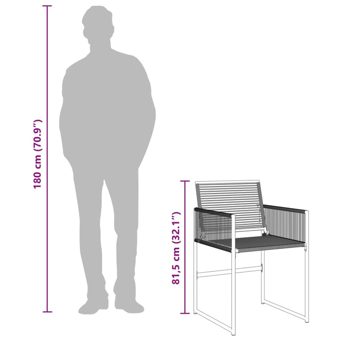 Set mobilier de grădină, 5 piese, negru, poliratan - WALTI WALTI