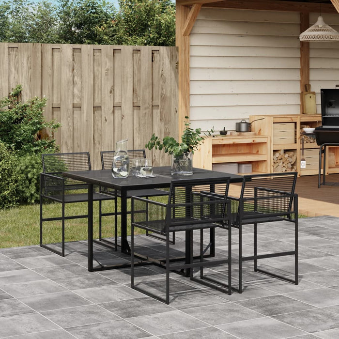 Set mobilier de grădină, 5 piese, negru, poliratan - WALTI WALTI