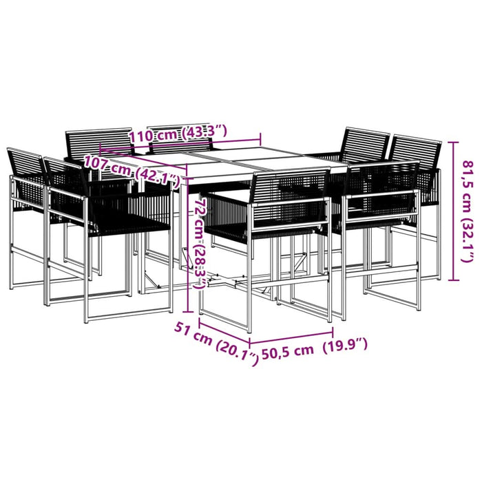 Set mobilier de grădină, 9 piese, poliratan - WALTI WALTI