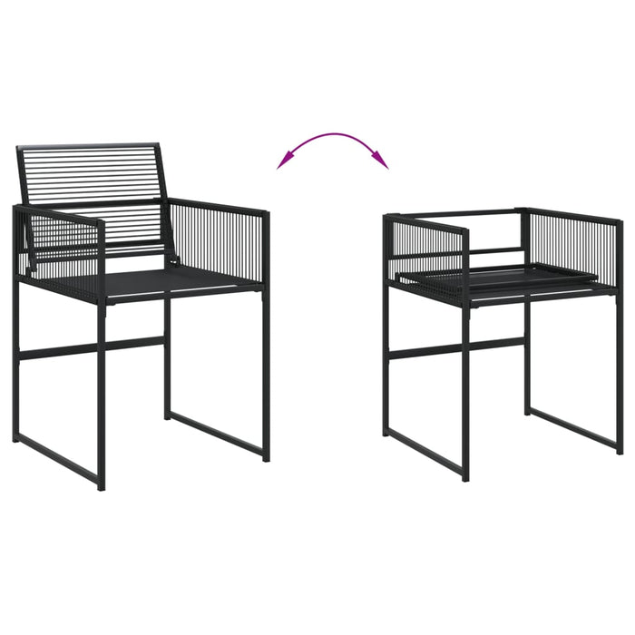 Set mobilier de grădină, 5 piese, negru, poliratan - WALTI WALTI