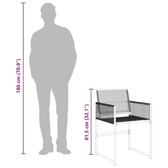 Set mobilier de grădină, 5 piese, negru, poliratan - WALTI WALTI