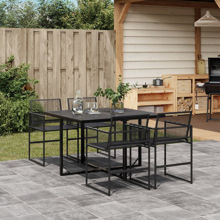 Set mobilier de grădină, 5 piese, negru, poliratan - WALTI WALTI
