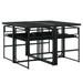 Set mobilier de grădină cu perne, 5 piese, negru, poliratan - WALTI WALTI
