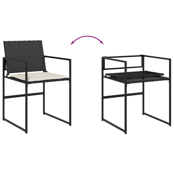 Set mobilier de grădină cu perne, 5 piese, negru, poliratan - WALTI WALTI