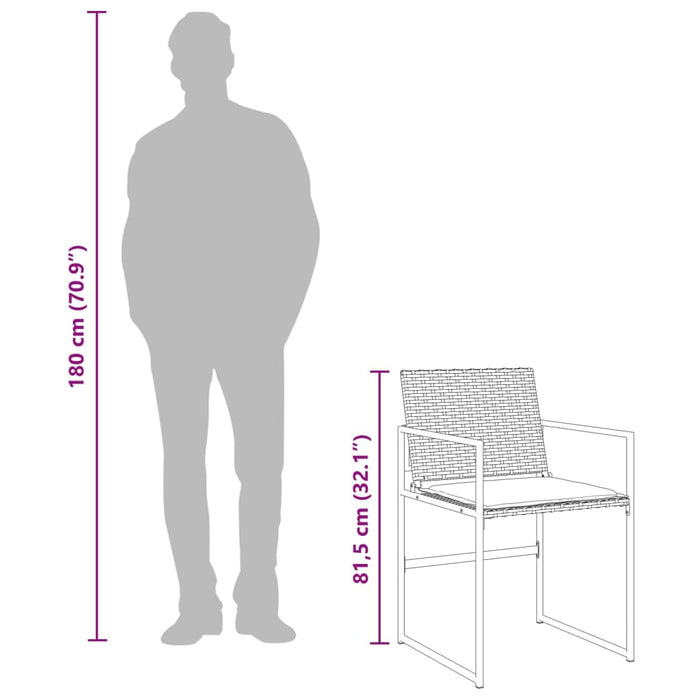 Set mobilier de grădină cu perne, 5 piese, negru, poliratan - WALTI WALTI