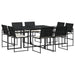 Set mobilier de grădină cu perne, 9 piese, negru, poliratan - WALTI WALTI