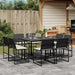 Set mobilier de grădină cu perne, 9 piese, negru, poliratan - WALTI WALTI