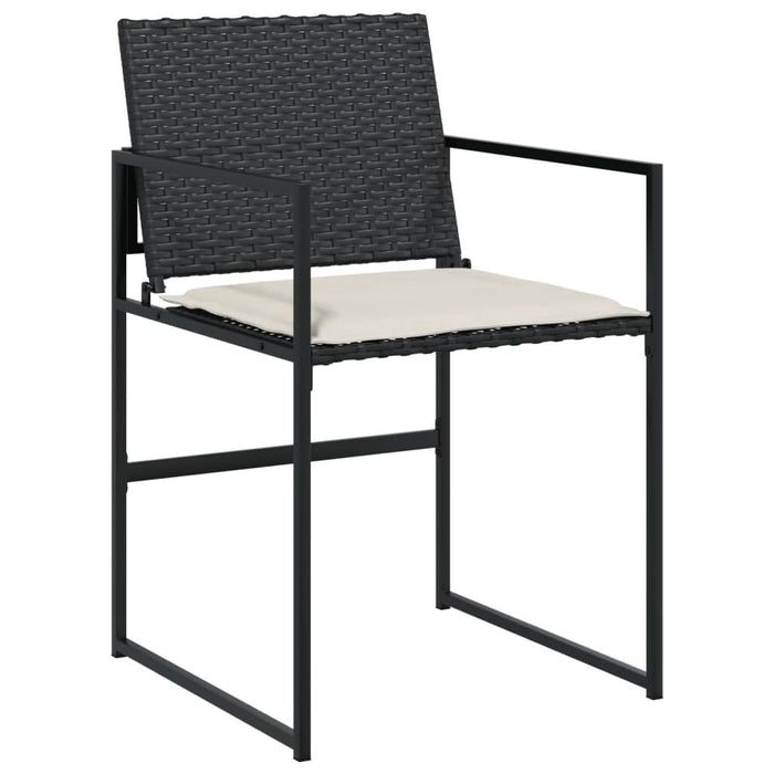Set mobilier de grădină cu perne, 9 piese, negru, poliratan - WALTI WALTI