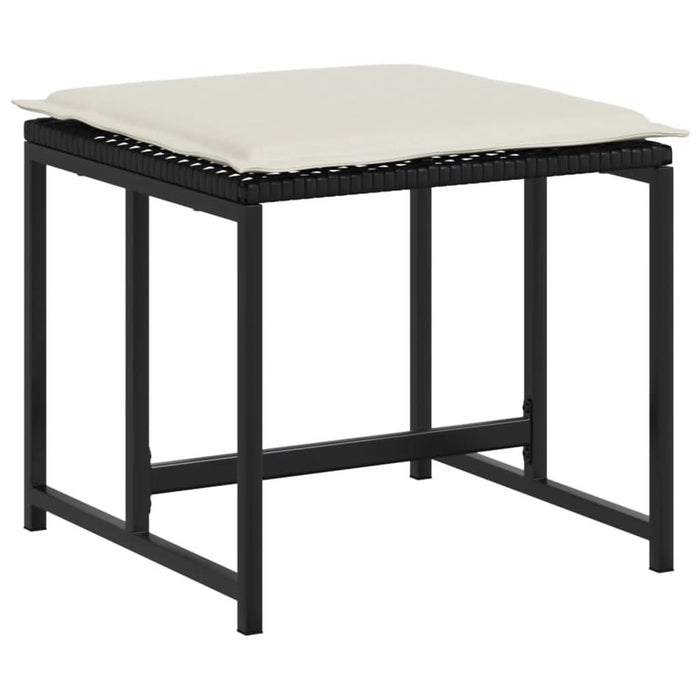 Set mobilier de grădină cu perne, 9 piese, negru, poliratan - WALTI WALTI