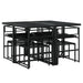 Set mobilier de grădină cu perne, 9 piese, negru, poliratan - WALTI WALTI