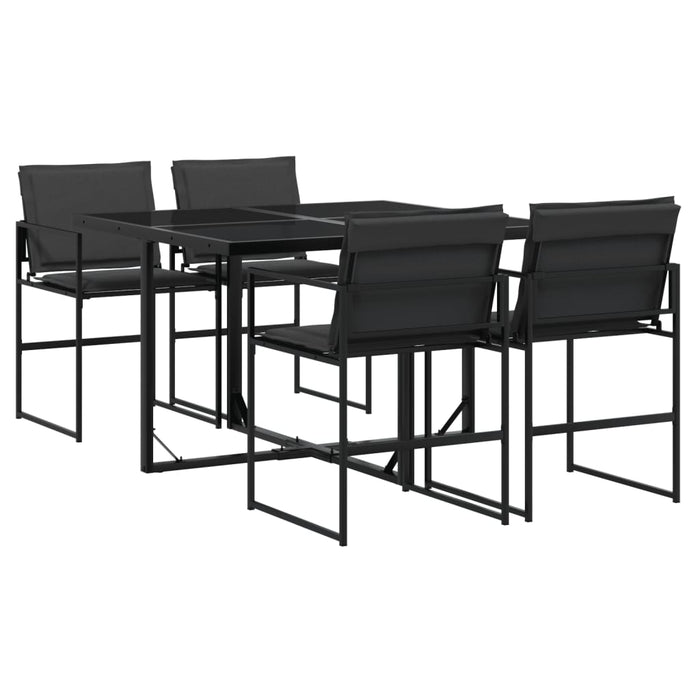 Set mobilier de grădină, 5 piese, cu perne, negru, textilenă - WALTI WALTI