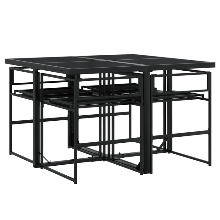 Set mobilier de grădină, 5 piese, cu perne, negru, textilenă - WALTI WALTI