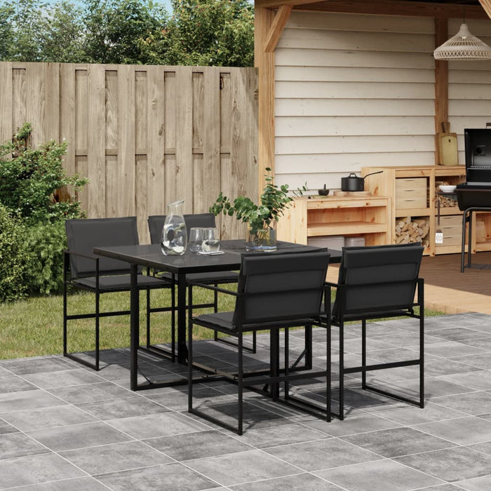 Set mobilier de grădină, 5 piese, cu perne, negru, textilenă - WALTI WALTI
