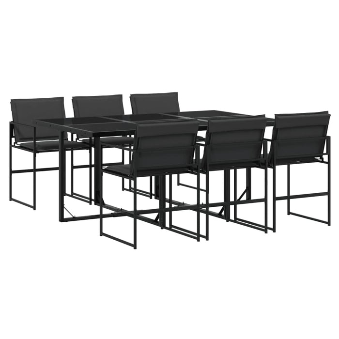 Set mobilier de grădină, 7 piese, cu perne, negru, textilenă - WALTI WALTI