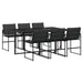 Set mobilier de grădină, 7 piese, cu perne, negru, textilenă - WALTI WALTI