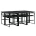 Set mobilier de grădină, 7 piese, cu perne, negru, textilenă - WALTI WALTI