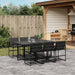 Set mobilier de grădină, 7 piese, cu perne, negru, textilenă - WALTI WALTI