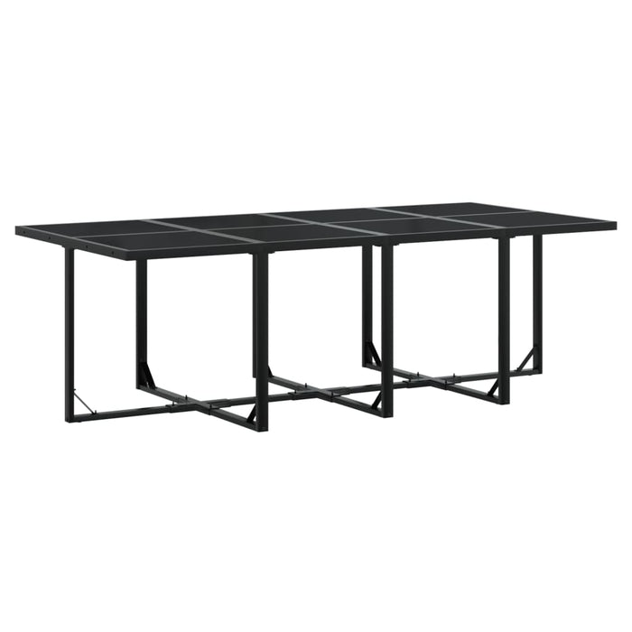 Set mobilier de grădină, 9 piese, cu perne, negru, textilenă - WALTI WALTI