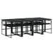 Set mobilier de grădină, 9 piese, cu perne, negru, textilenă - WALTI WALTI