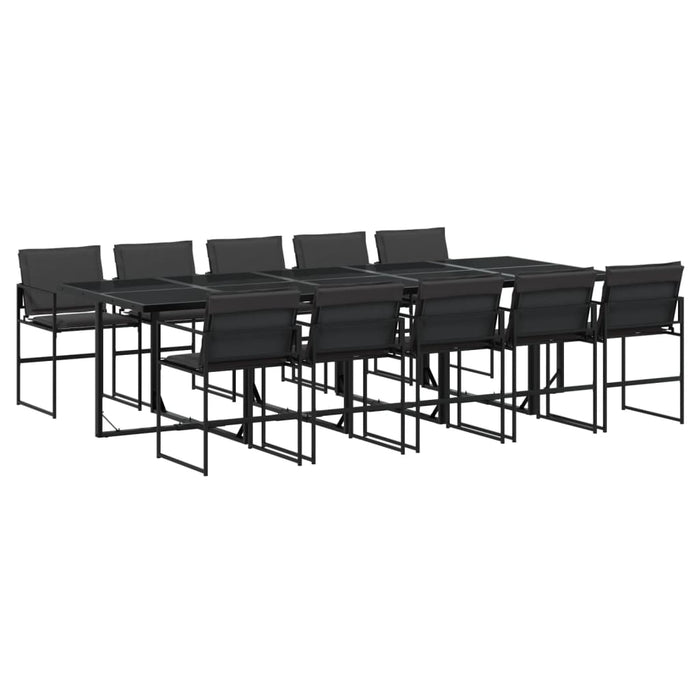 Set mobilier de grădină, 11 piese, cu perne, negru, textilenă - WALTI WALTI