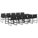 Set mobilier de grădină, 11 piese, cu perne, negru, textilenă - WALTI WALTI