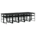 Set mobilier de grădină, 11 piese, cu perne, negru, textilenă - WALTI WALTI