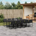 Set mobilier de grădină, 11 piese, cu perne, negru, textilenă - WALTI WALTI