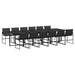 Set mobilier de grădină, 13 piese, cu perne, negru, textilenă - WALTI WALTI