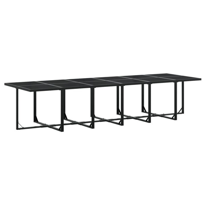 Set mobilier de grădină, 13 piese, cu perne, negru, textilenă - WALTI WALTI