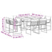 Set mobilier de grădină, 9 piese, cu perne, negru, textilenă - WALTI WALTI