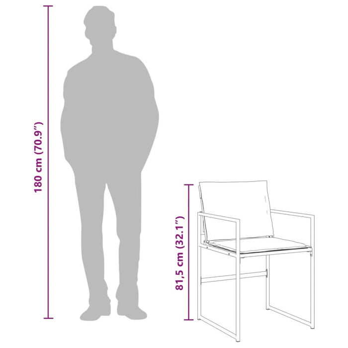 Set mobilier de grădină, 9 piese, cu perne, negru, textilenă - WALTI WALTI