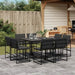 Set mobilier de grădină, 9 piese, cu perne, negru, textilenă - WALTI WALTI