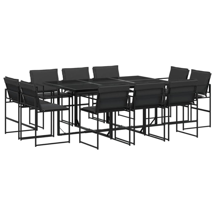 Set mobilier de grădină, 11 piese, cu perne, negru, textilenă - WALTI WALTI