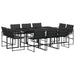 Set mobilier de grădină, 11 piese, cu perne, negru, textilenă - WALTI WALTI