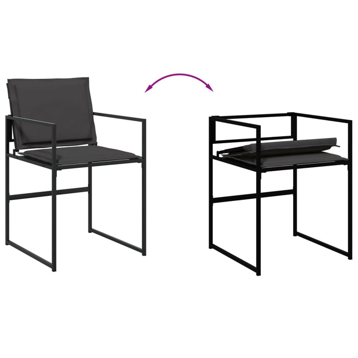 Set mobilier de grădină, 11 piese, cu perne, negru, textilenă - WALTI WALTI