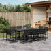 Set mobilier de grădină, 11 piese, cu perne, negru, textilenă - WALTI WALTI