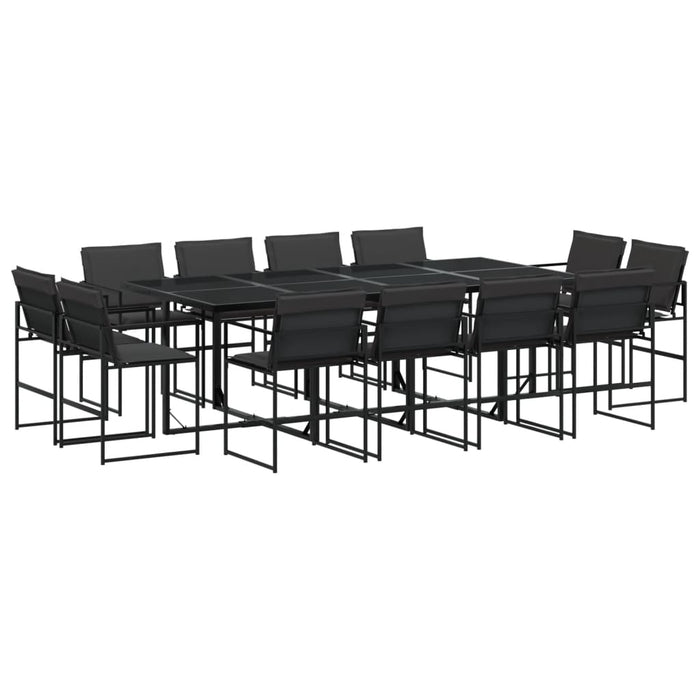 Set mobilier de grădină, 13 piese, cu perne, negru, textilenă - WALTI WALTI