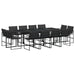 Set mobilier de grădină, 13 piese, cu perne, negru, textilenă - WALTI WALTI