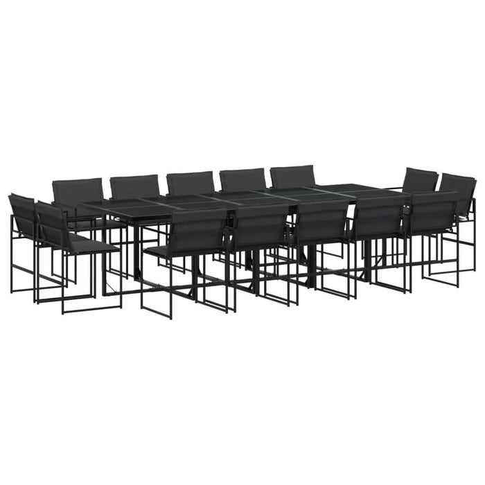 Set mobilier de grădină, 15 piese, cu perne, negru, textilenă - WALTI WALTI