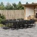 Set mobilier de grădină, 15 piese, cu perne, negru, textilenă - WALTI WALTI